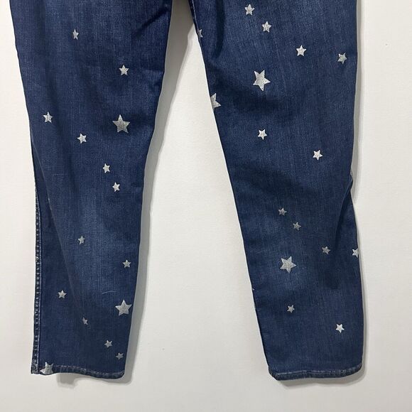 J Crew Vintage Straight Jeans 30 Ankle White Stars Patriotic July Blue BBQ Party - Picture 5 of 10